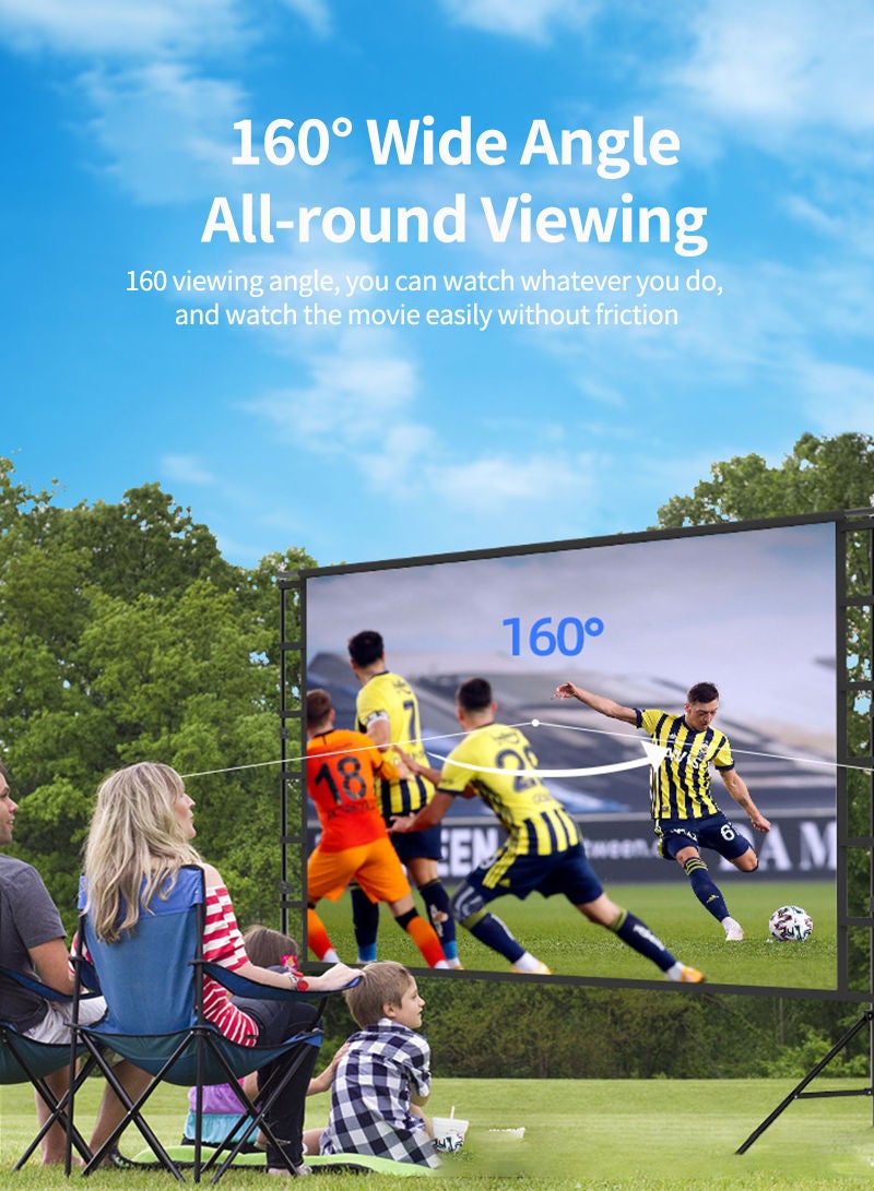 100 inch 16:9 Outdoor and Indoor Portable Projector Screen with 2M High Tripod Stands