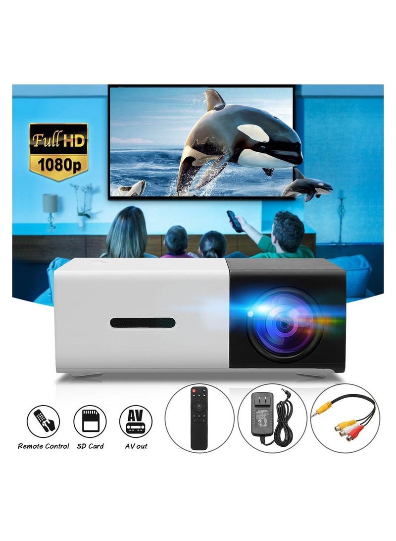 YG300 LED Projector 400-600 Lumens 320 x 240 Pixels 1080P Home Media Player With Remote Control