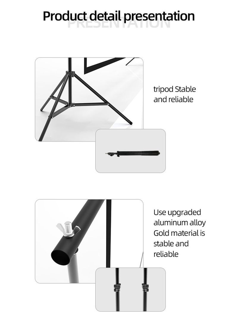 120 inch 16:9 Outdoor and Indoor Portable Projector Screen with 2.6M High Tripod Stands