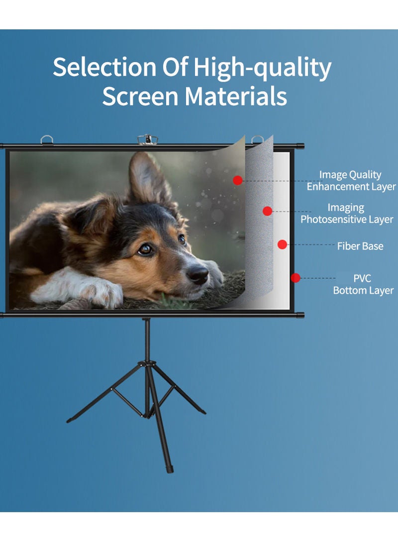 Projector Cloth 72 Inch With Stand 72 Inch 16:9 Metal Black Stand Curtain
