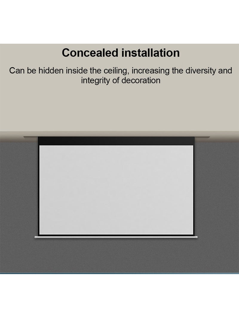 72 Inch 4:3 Wall Mount Electric Projector Screen Motorized Projection Curtain with Remote Control For Business/School/Office/Meeting