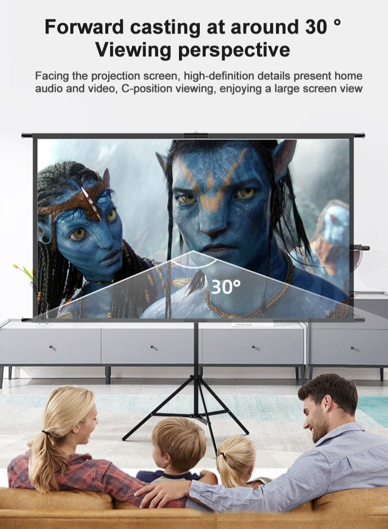 2-in-1 84 inch 16:9 Portable Foldable Projection Screen Soft Curtain With Tripod Stand and Carrying Bag for Indoor Outdoor Home Theater Backyard Cinema Travel