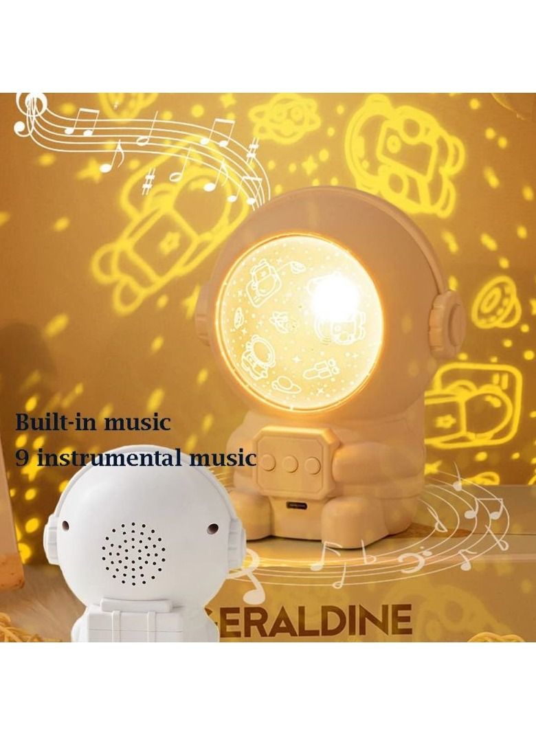 Night Light Projector for Kids Star Astronaut Projector with 9 Songs 8 Patterns, 360 Degree Rotation Night Light Gifts for Girls Boys