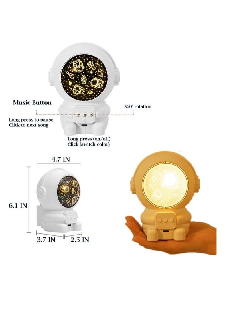 Night Light Projector for Kids Star Astronaut Projector with 9 Songs 8 Patterns, 360 Degree Rotation Night Light Gifts for Girls Boys