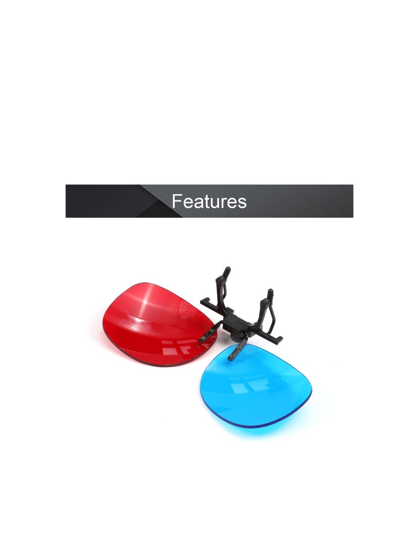 Clipon Glasses RedBlue Anaglyph 3D No Frame Resin Lens Myopia Clip 3 Sets Simple Style 3D Movie Game 2PCS