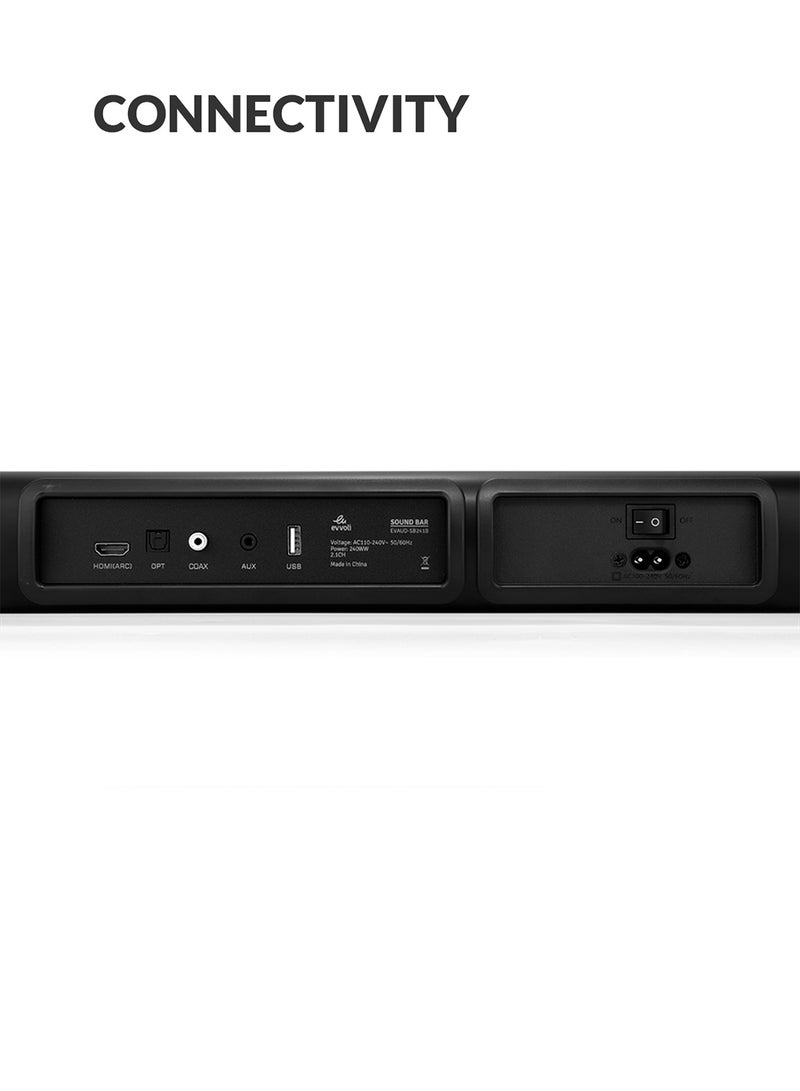 2.0ch Single Soundbar With Bluetooth And LED Display 120W EVAUD-SB120B Black