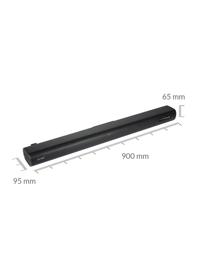 2.0ch Single Soundbar With Bluetooth And LED Display 120W EVAUD-SB120B Black