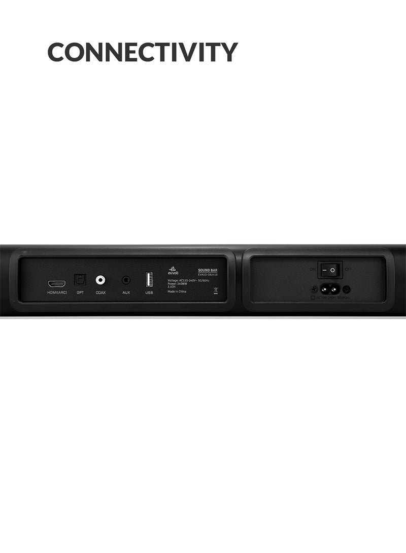 2.1ch Soundbar With Wireless Subwofer, Bluetooth And LED Display 240W EVAUD-SB241B Black