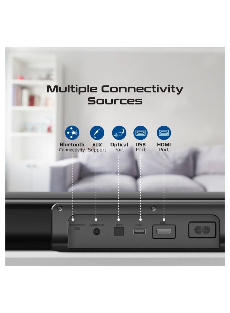 60W Soundbar with 28W Subwoofer, Multipoint Pairing and Remote Control, StreamBar-60