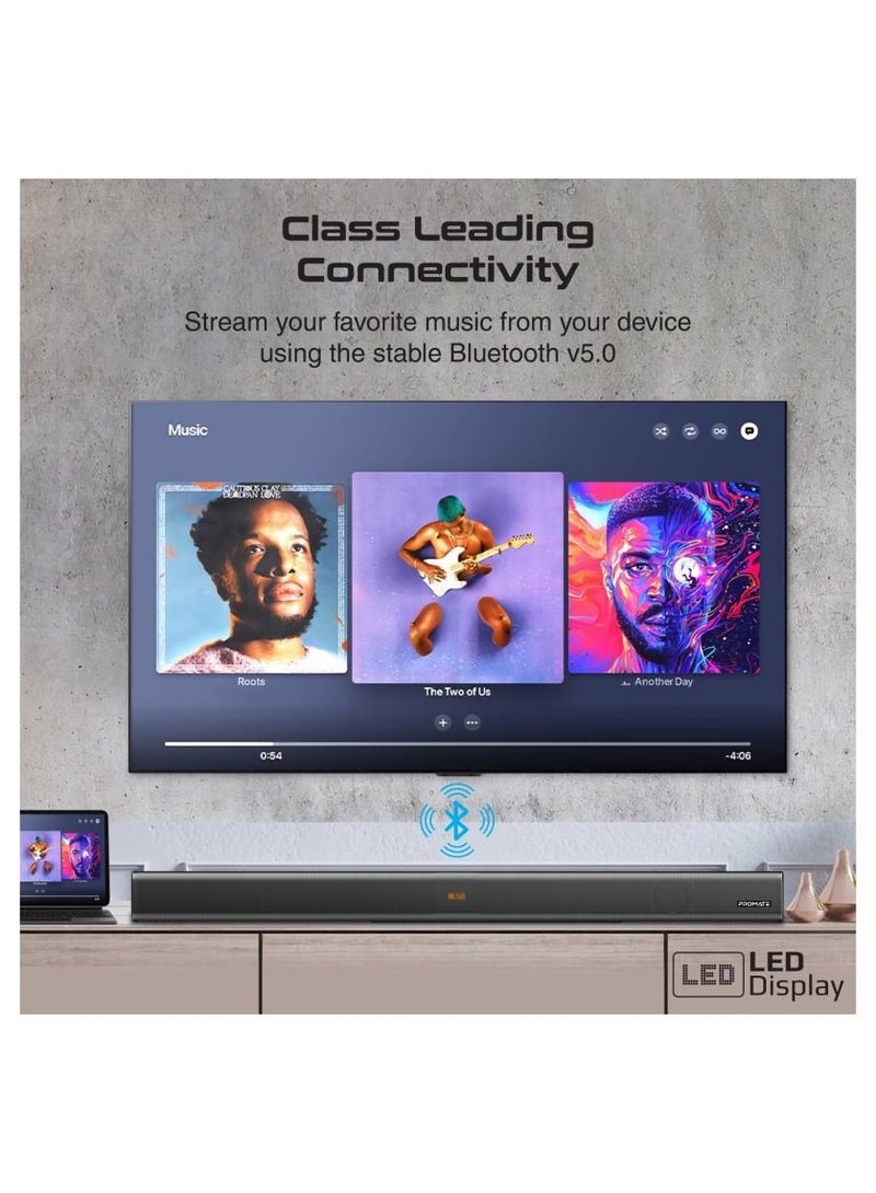 60W Soundbar with 28W Subwoofer, Multipoint Pairing and Remote Control, StreamBar-60