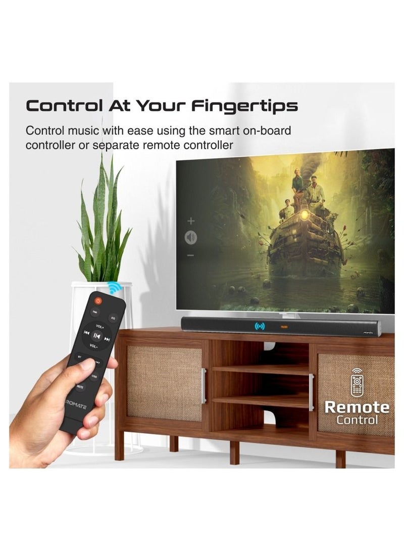 60W Soundbar with 28W Subwoofer, Multipoint Pairing and Remote Control, StreamBar-60