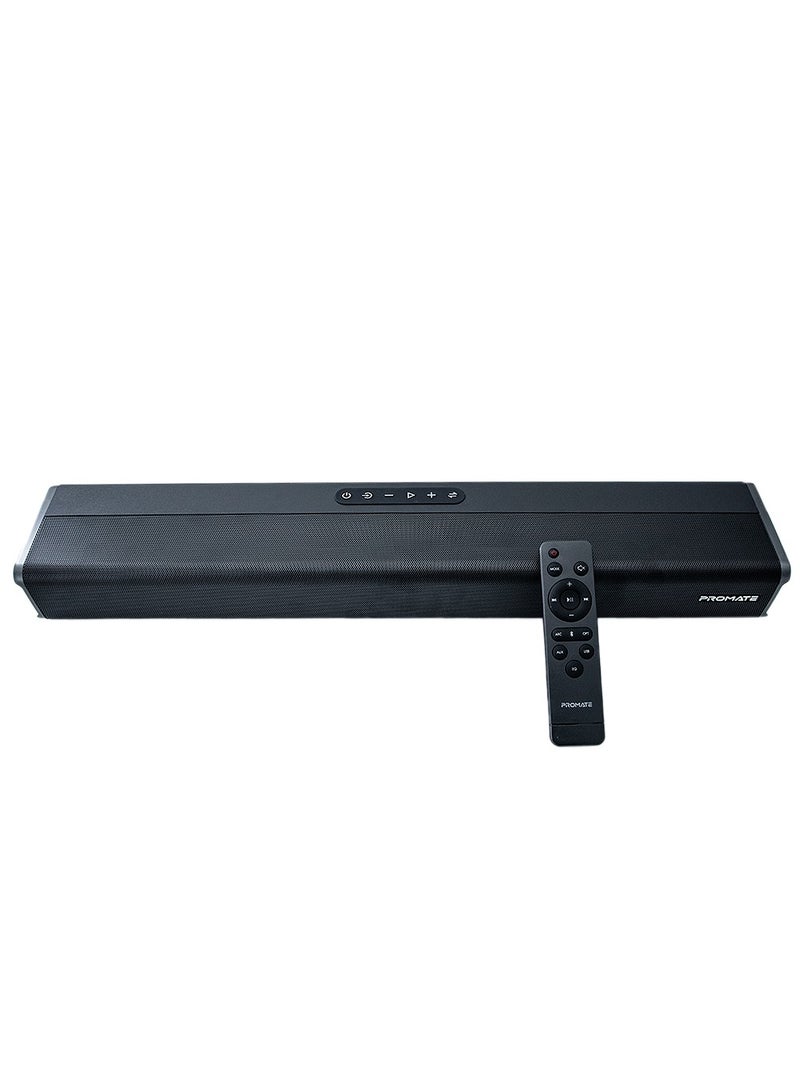 60W Ultra-Slim SoundBar with Built-in Subwoofer | Promate CastBar-60 Black