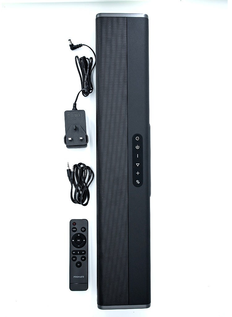 60W Ultra-Slim SoundBar with Built-in Subwoofer | Promate CastBar-60 Black