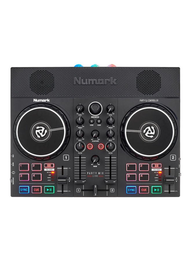 Party Mix Live DJ Controller with Built-In Light Show and Speakers