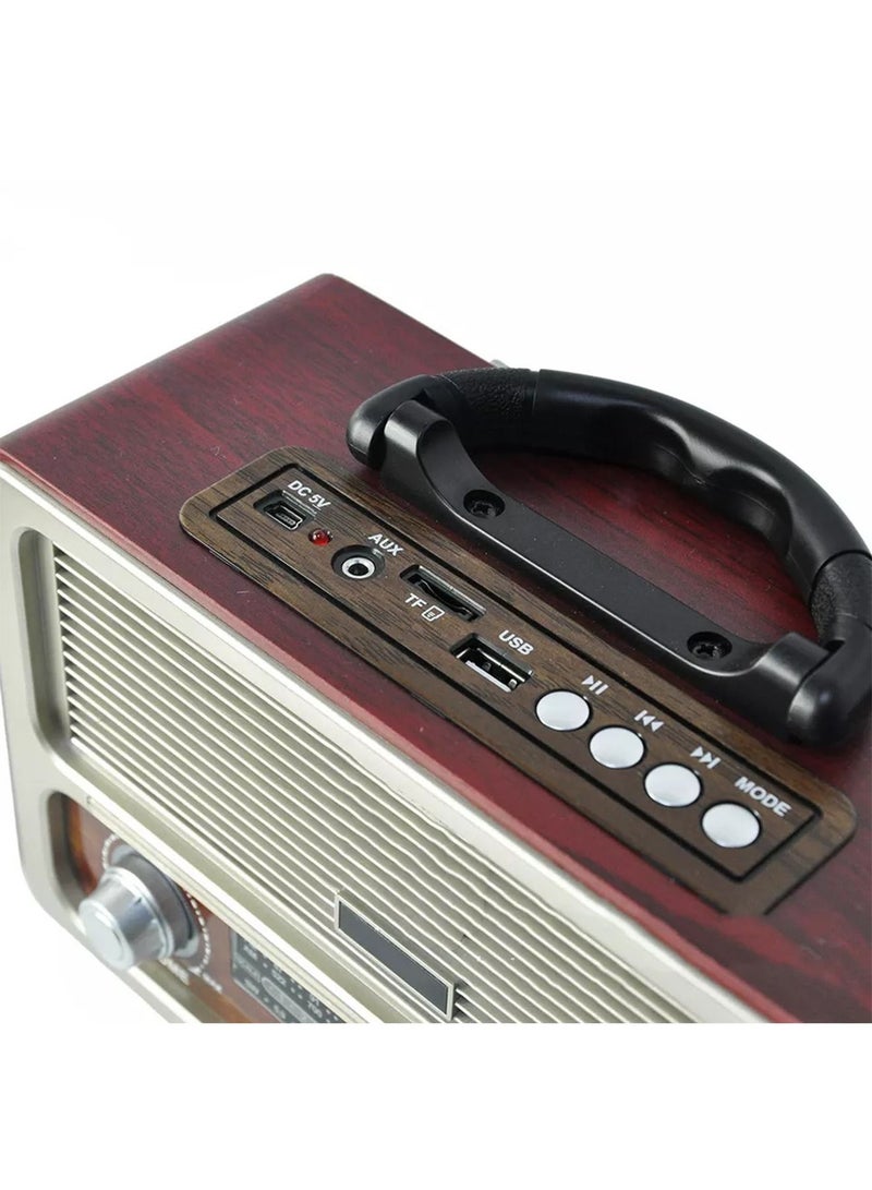 M-111 Portable Vintage Shortwave Radio with Bluetooth Speaker Rechargeable Battery