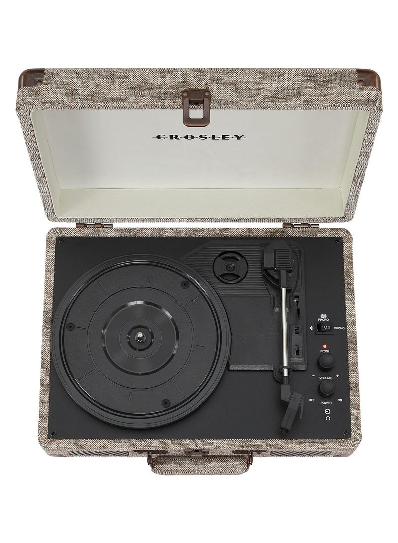 Crosley CR8005F-HA Cruiser Plus Vintage 3-Speed Bluetooth in/Out Suitcase Vinyl Record Player Turntable Havana