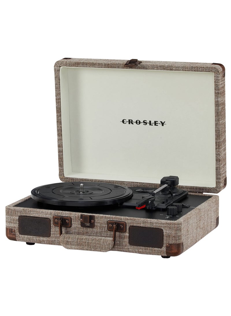 Crosley CR8005F-HA Cruiser Plus Vintage 3-Speed Bluetooth in/Out Suitcase Vinyl Record Player Turntable Havana