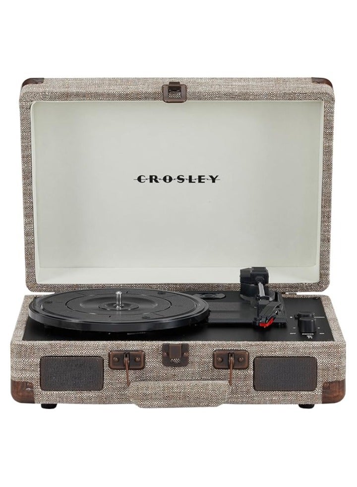 Crosley CR8005F-HA Cruiser Plus Vintage 3-Speed Bluetooth in/Out Suitcase Vinyl Record Player Turntable Havana