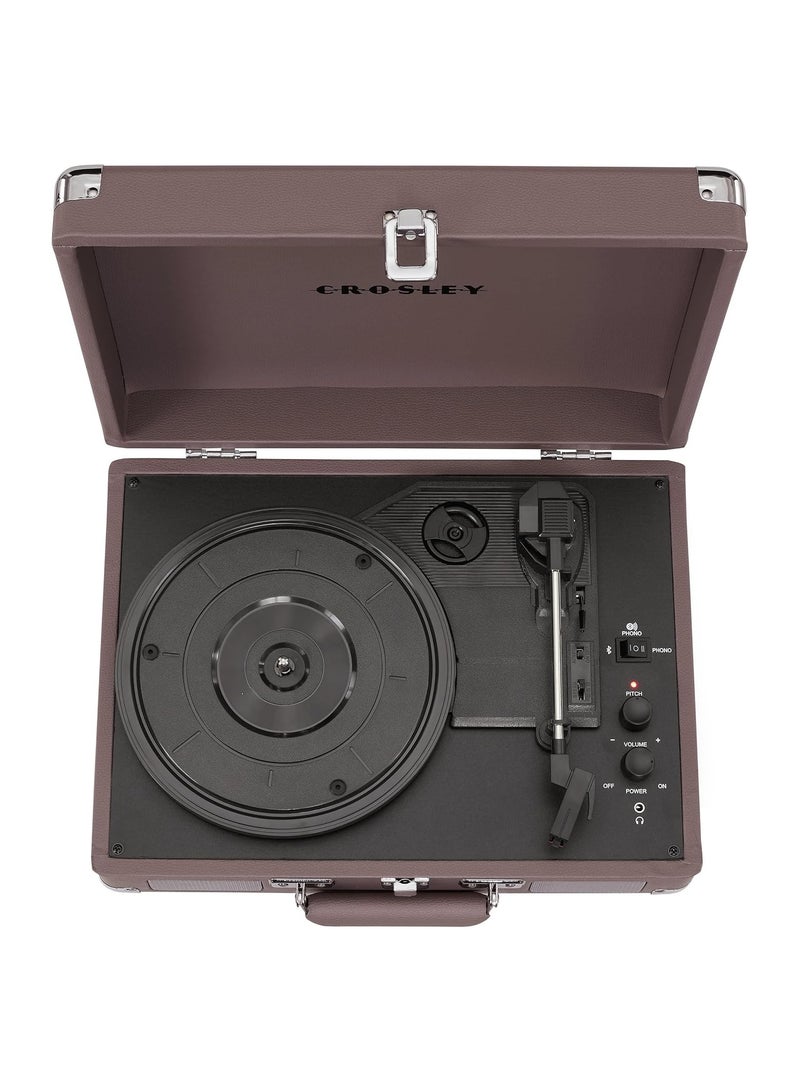 Crosley CR8005F-PS Cruiser Plus Vintage 3-Speed Bluetooth in/Out Suitcase Turntable Purple Ash