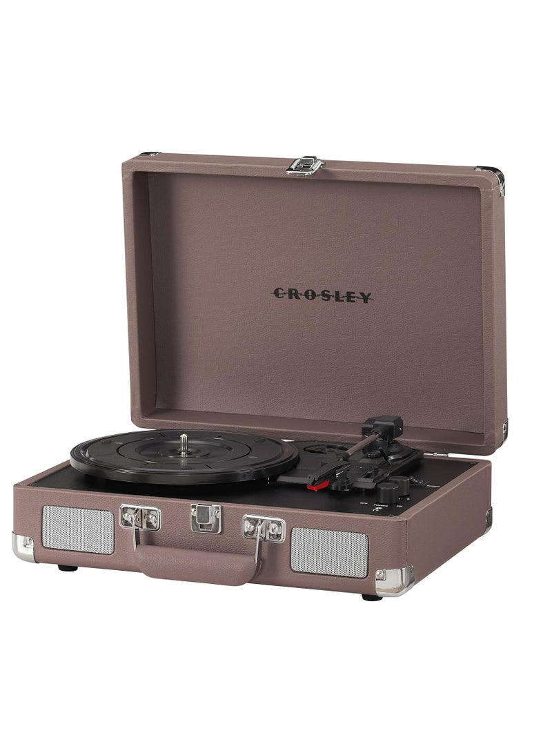 Crosley CR8005F-PS Cruiser Plus Vintage 3-Speed Bluetooth in/Out Suitcase Turntable Purple Ash