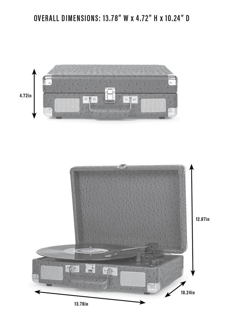 Crosley CR6019E-SMK4 Executive Vintage Bluetooth in/Out 3-Speed Portable USB Turntable Smoke