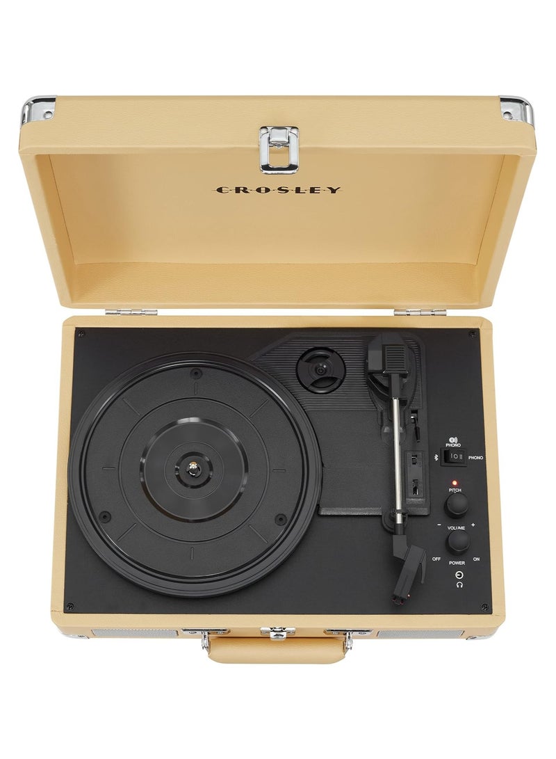 Crosley CR8005F-FW Cruiser Plus Vintage 3-Speed Bluetooth in/Out Suitcase Vinyl Record Player Turntable Fawn