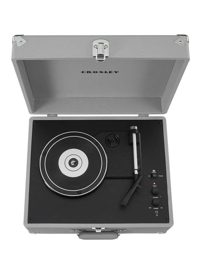 Crosley CR6253B-GY Anthology Vintage 3-Speed Bluetooth in/Out Suitcase Turntable Gray