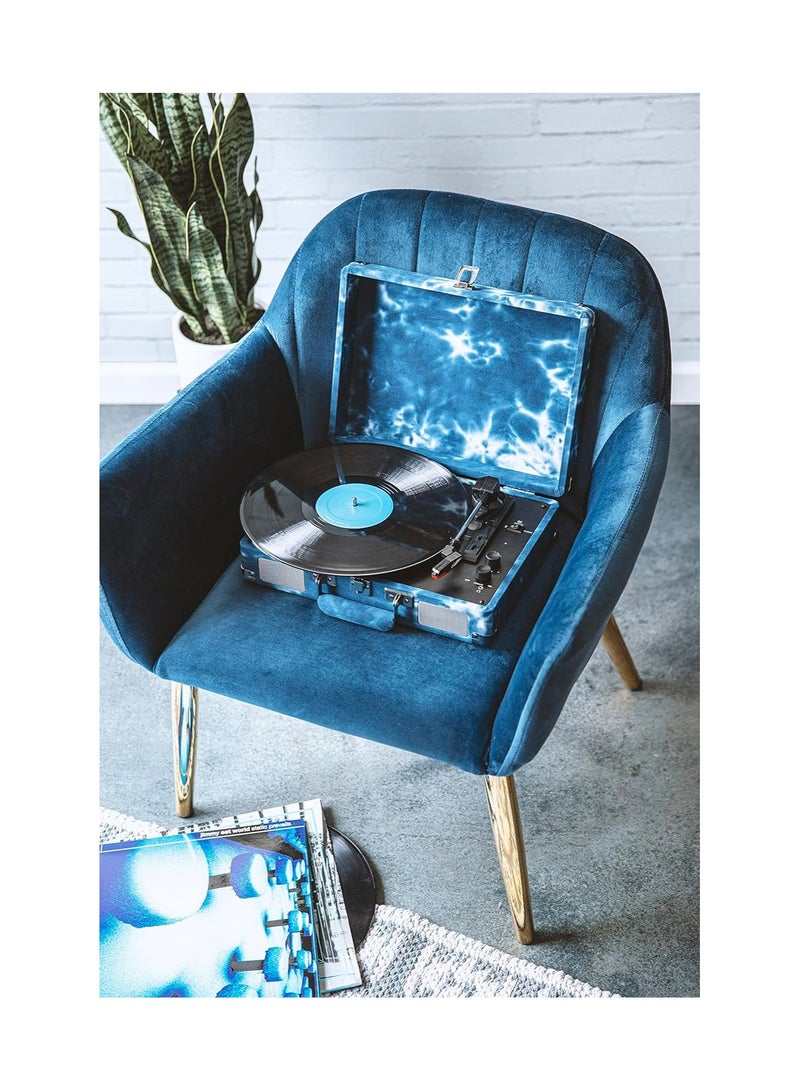 Crosley CR8005F-IN Cruiser Plus Vintage 3-Speed Bluetooth in/Out Suitcase Vinyl Record Player Turntable Indigo