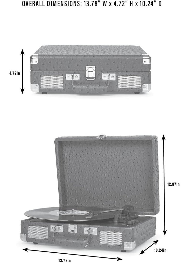Crosley CR8005F-IN Cruiser Plus Vintage 3-Speed Bluetooth in/Out Suitcase Vinyl Record Player Turntable Indigo