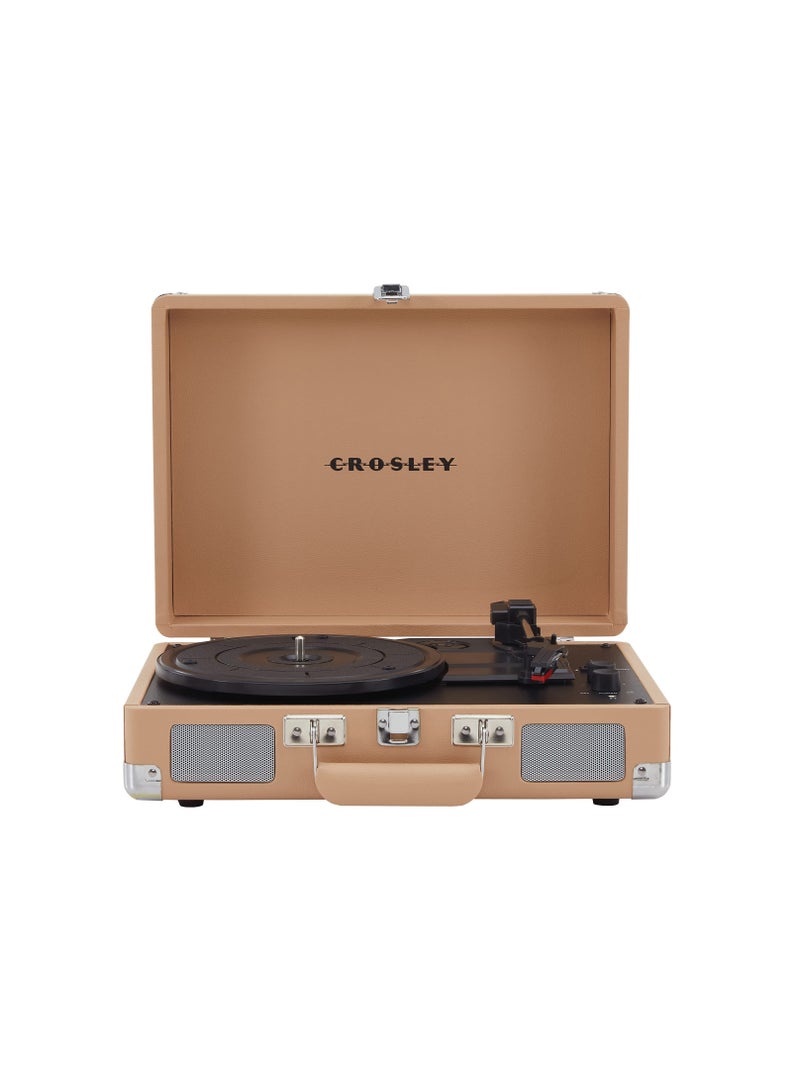 Crosley Cruiser Plus Vintage 3-Speed Bluetooth In/Out Suitcase Vinyl Record Player Turntable, CR8005F-LT Light Tan