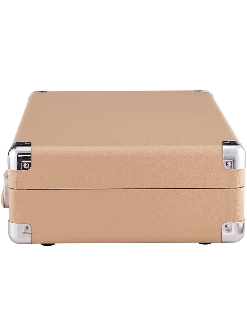 Crosley Cruiser Plus Vintage 3-Speed Bluetooth In/Out Suitcase Vinyl Record Player Turntable, CR8005F-LT Light Tan