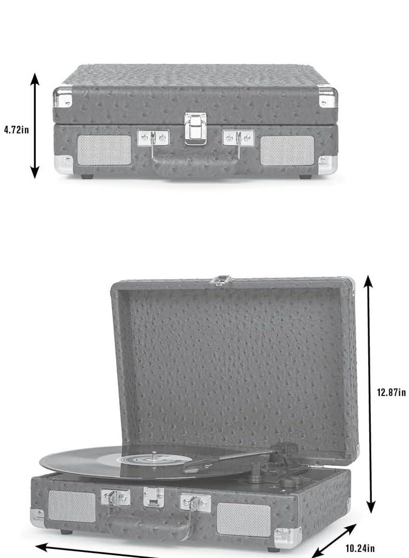 Crosley Cruiser Plus Vintage 3-Speed Bluetooth In/Out Suitcase Vinyl Record Player Turntable, CR8005F-LT Light Tan