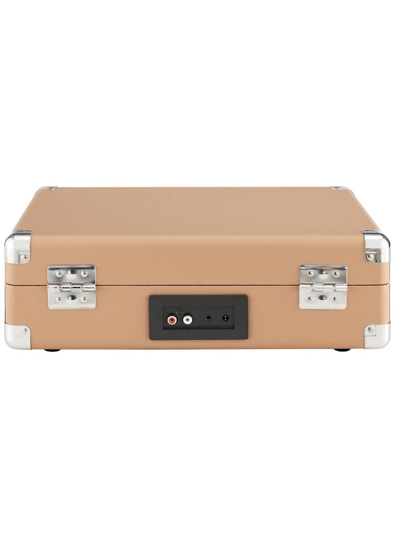Crosley Cruiser Plus Vintage 3-Speed Bluetooth In/Out Suitcase Vinyl Record Player Turntable, CR8005F-LT Light Tan