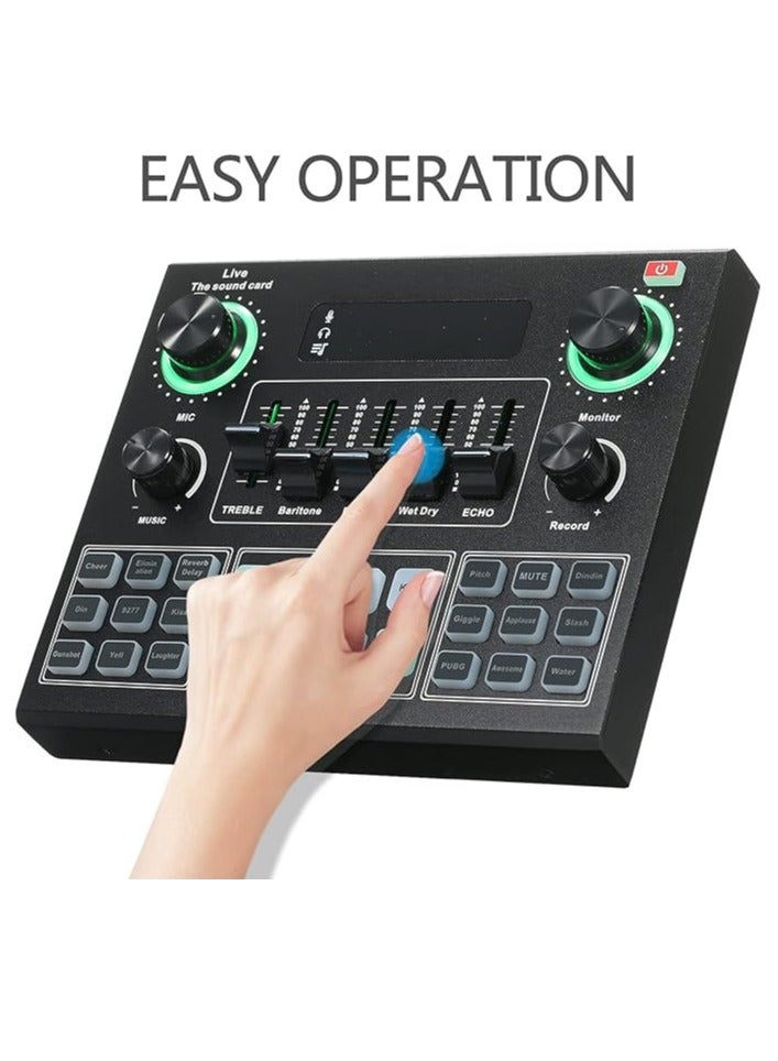 Sound Card V9, Live Broadcast Sound Card, External Stereo Audio Mixer