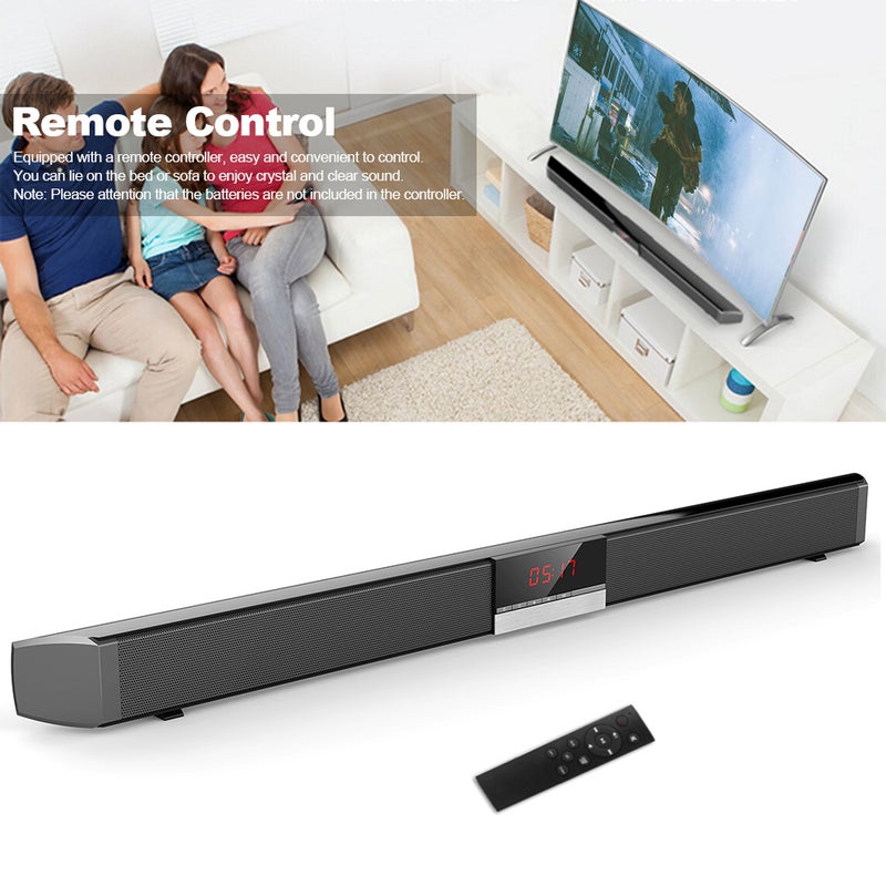 SR100 Plus Bluetooth Soundbar Home TV Speaker Wireless Subwoofer V5345UK_P Black