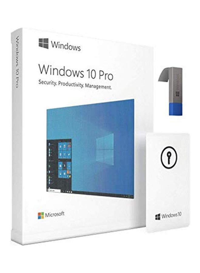 Windows 10 PRO USB BOX 32/64BIT With Lifetime Licence Activation Product  Key Card 1PC White