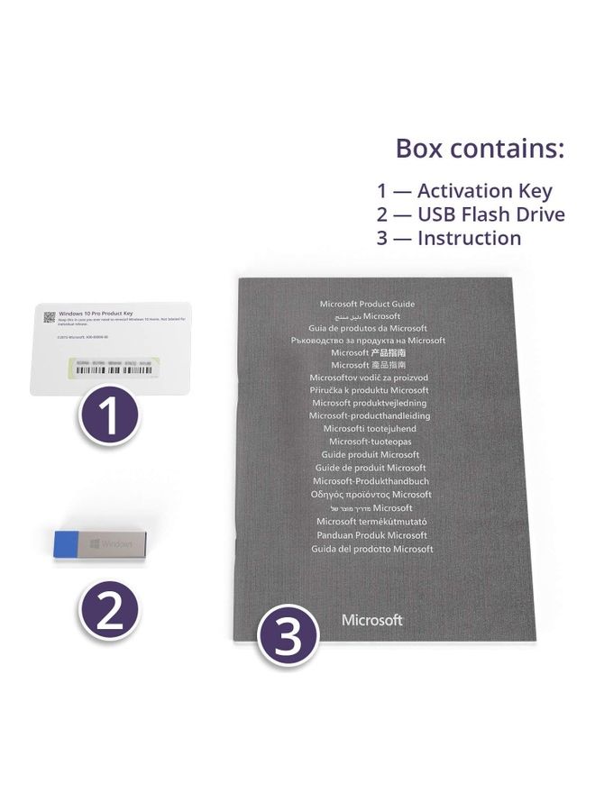 10 Pro USB Box 32/64BIT With Lifetime Licence Activation Product Key Card 1PC White