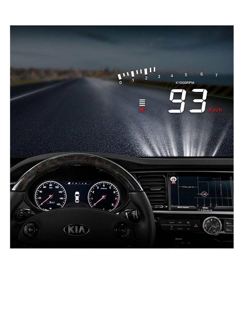 Heads up Display for Car Upgrade Digital Speedometer HD Projection With Speed Tacho Water Temperature Altitude Driving Direction Warning Function For Most Vehicles After 2008