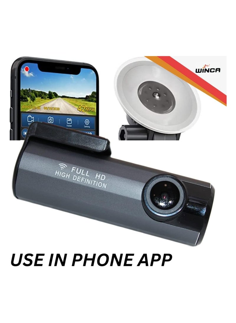 WINCA Dash Cam 1080P 3”IPS Screen DVR Car Driving Recorder Wide Angle HDR Dashboard Camera Night Vision Parking Mode Motion Detection Loop Recording Support TF up to 128G WIFI – Phone APP