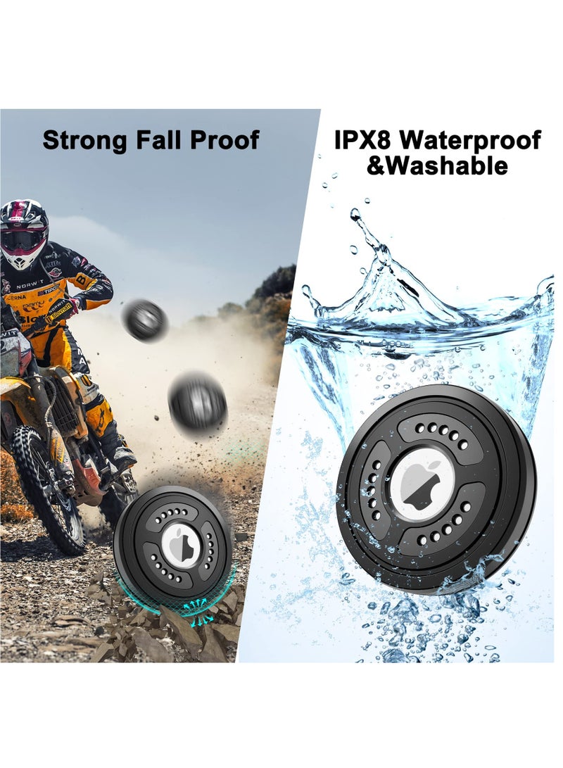 2 Pack IPX8 Waterproof AirTag Holder Case Cover, Airtag Sticker Stick on Adhesive Mount with Adhesive Sticker, Full Body Protection, Anti-Scratch Protective Tracker Sticker for Cars, Luggage, Bicycle