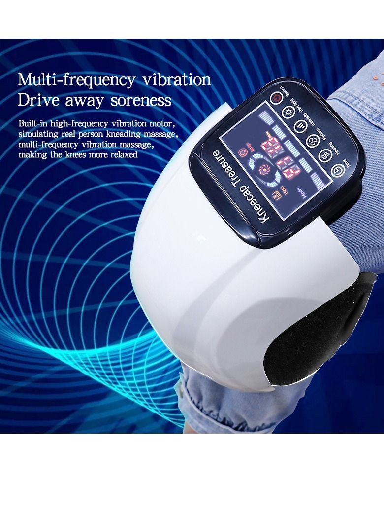 Knee Massager with Heat for Pain Relief Electric Cordless Vibration Knee Massage Device with Kneading for Arthritis and Joint Circulation Warmer Rechargeable