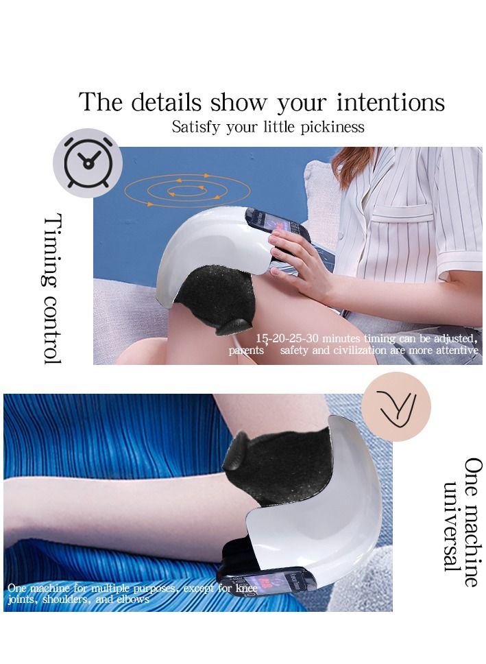 Knee Massager with Heat for Pain Relief Electric Cordless Vibration Knee Massage Device with Kneading for Arthritis and Joint Circulation Warmer Rechargeable