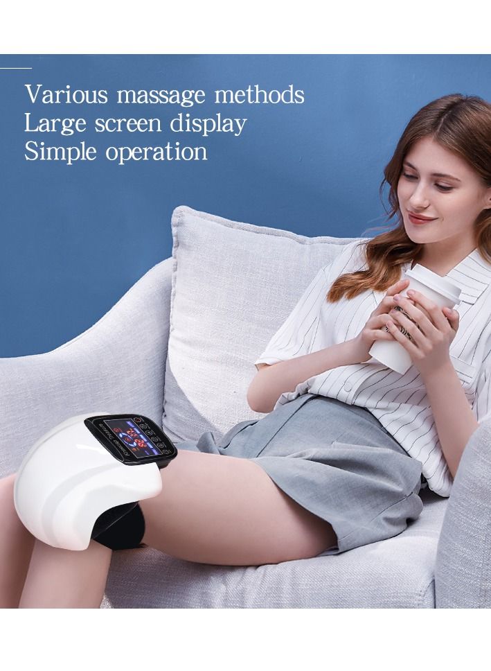 Knee Massager with Heat for Pain Relief Electric Cordless Vibration Knee Massage Device with Kneading for Arthritis and Joint Circulation Warmer Rechargeable