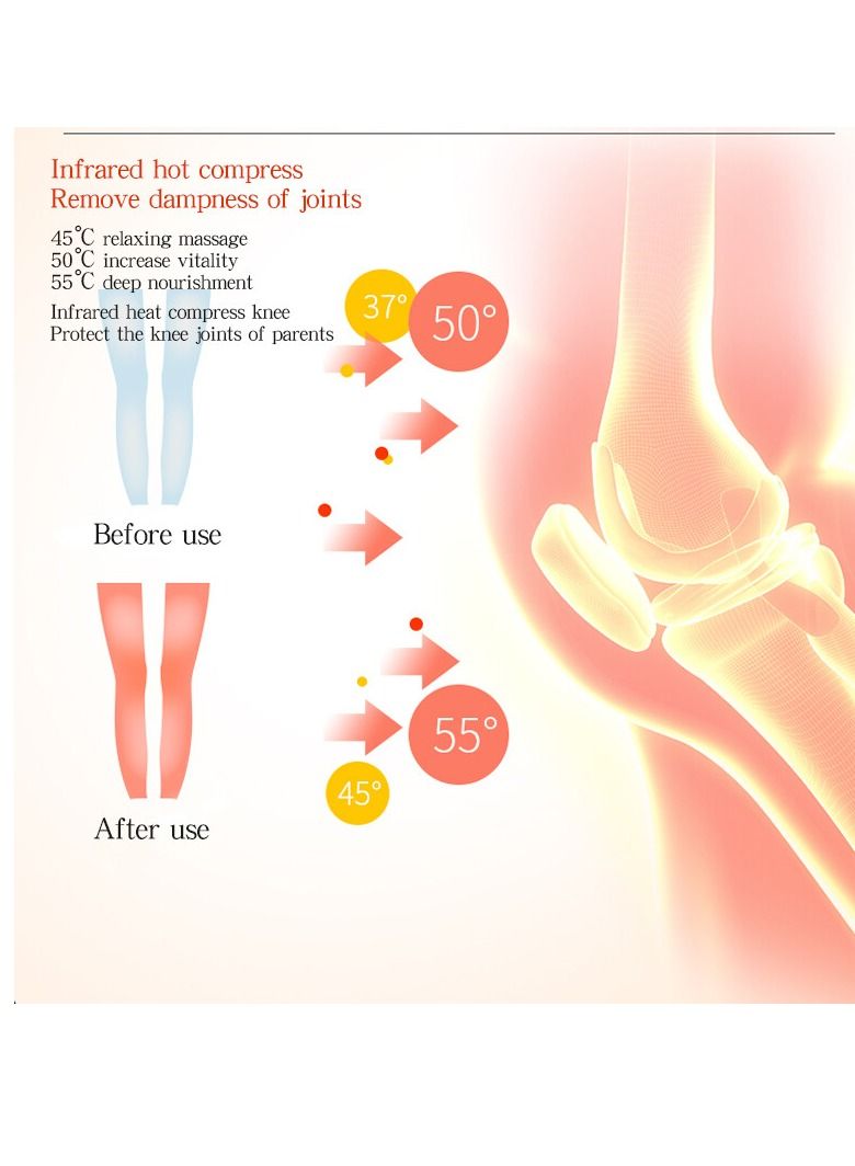 Knee Massager with Heat for Pain Relief Electric Cordless Vibration Knee Massage Device with Kneading for Arthritis and Joint Circulation Warmer Rechargeable