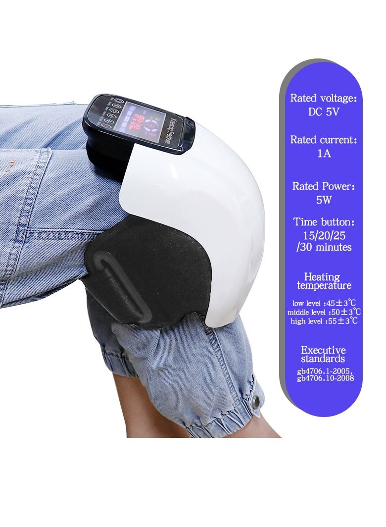 Knee Massager with Heat for Pain Relief Electric Cordless Vibration Knee Massage Device with Kneading for Arthritis and Joint Circulation Warmer Rechargeable