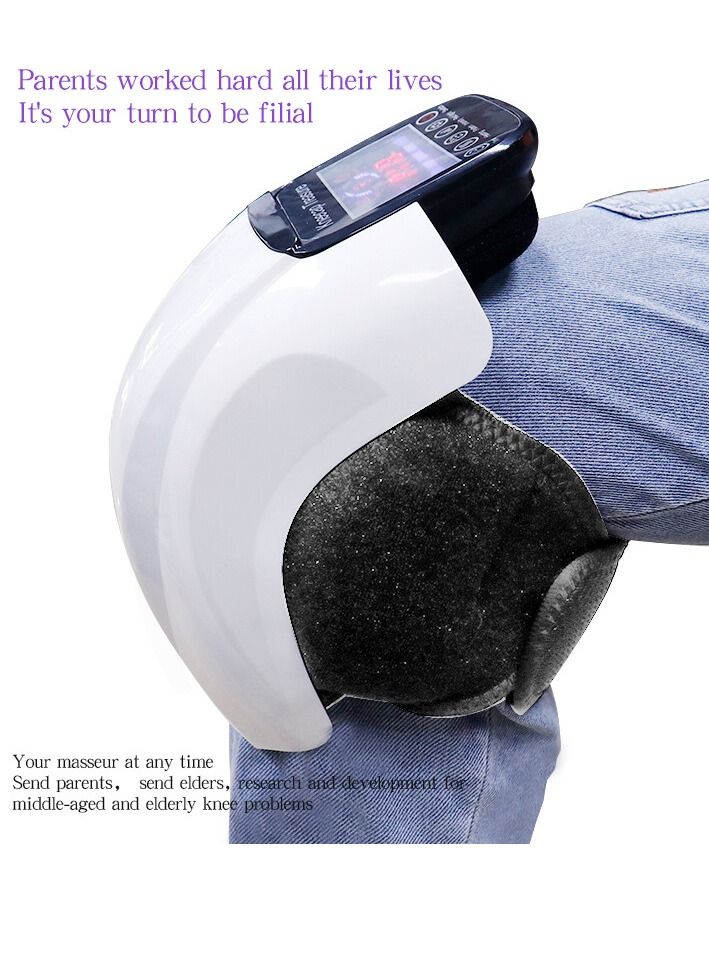 Knee Massager with Heat for Pain Relief Electric Cordless Vibration Knee Massage Device with Kneading for Arthritis and Joint Circulation Warmer Rechargeable