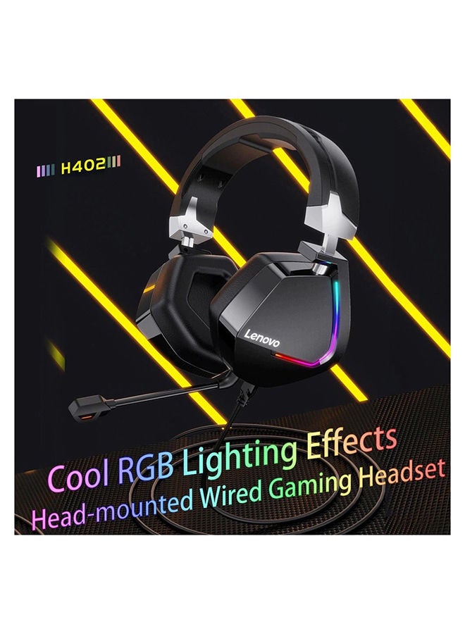 H402 USB RGB Gaming Headset 7.1 Surround RGB - Deep Bass - Detachable Noise Cancelation Microphone - PC and Laptop