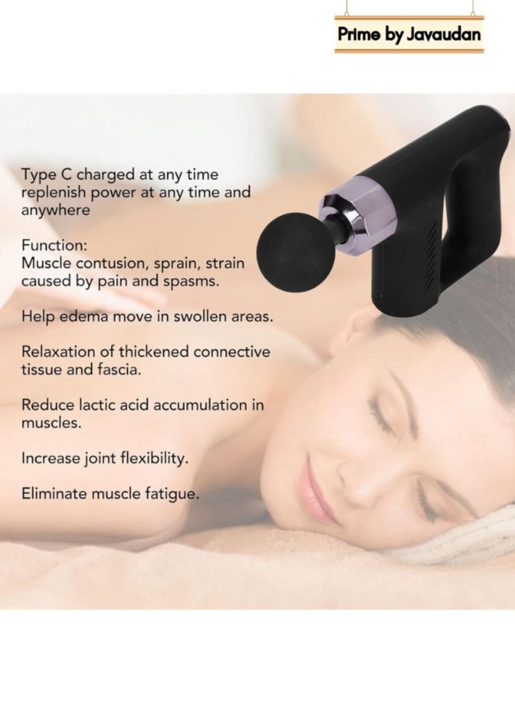 Mini Massage Gun Deep Tissue, Portable 5 Speeds Percussion Muscle Massager with 4 Massage Heads 1800mAh Battery & Type-C Charging, 35dB Super Quiet Massage Fascia Gun Gun for Muscle Pain Relief