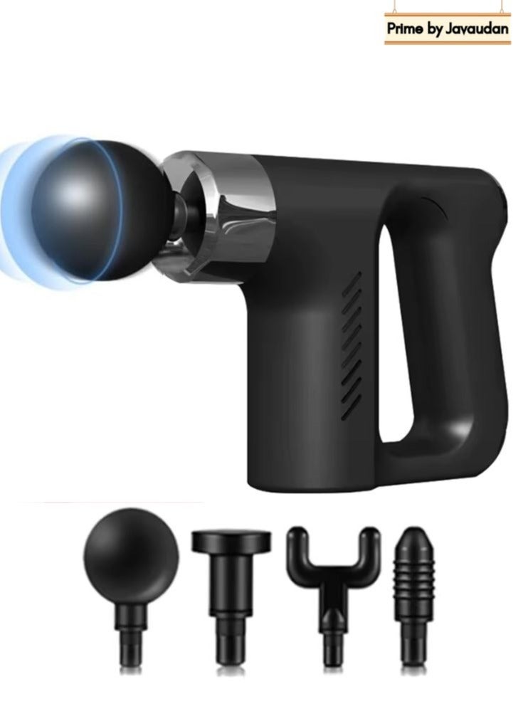 Mini Massage Gun Deep Tissue, Portable 5 Speeds Percussion Muscle Massager with 4 Massage Heads 1800mAh Battery & Type-C Charging, 35dB Super Quiet Massage Fascia Gun Gun for Muscle Pain Relief