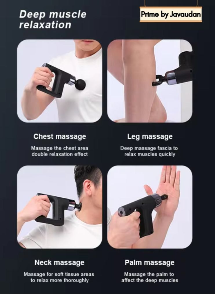 Mini Massage Gun Deep Tissue, Portable 5 Speeds Percussion Muscle Massager with 4 Massage Heads 1800mAh Battery & Type-C Charging, 35dB Super Quiet Massage Fascia Gun Gun for Muscle Pain Relief